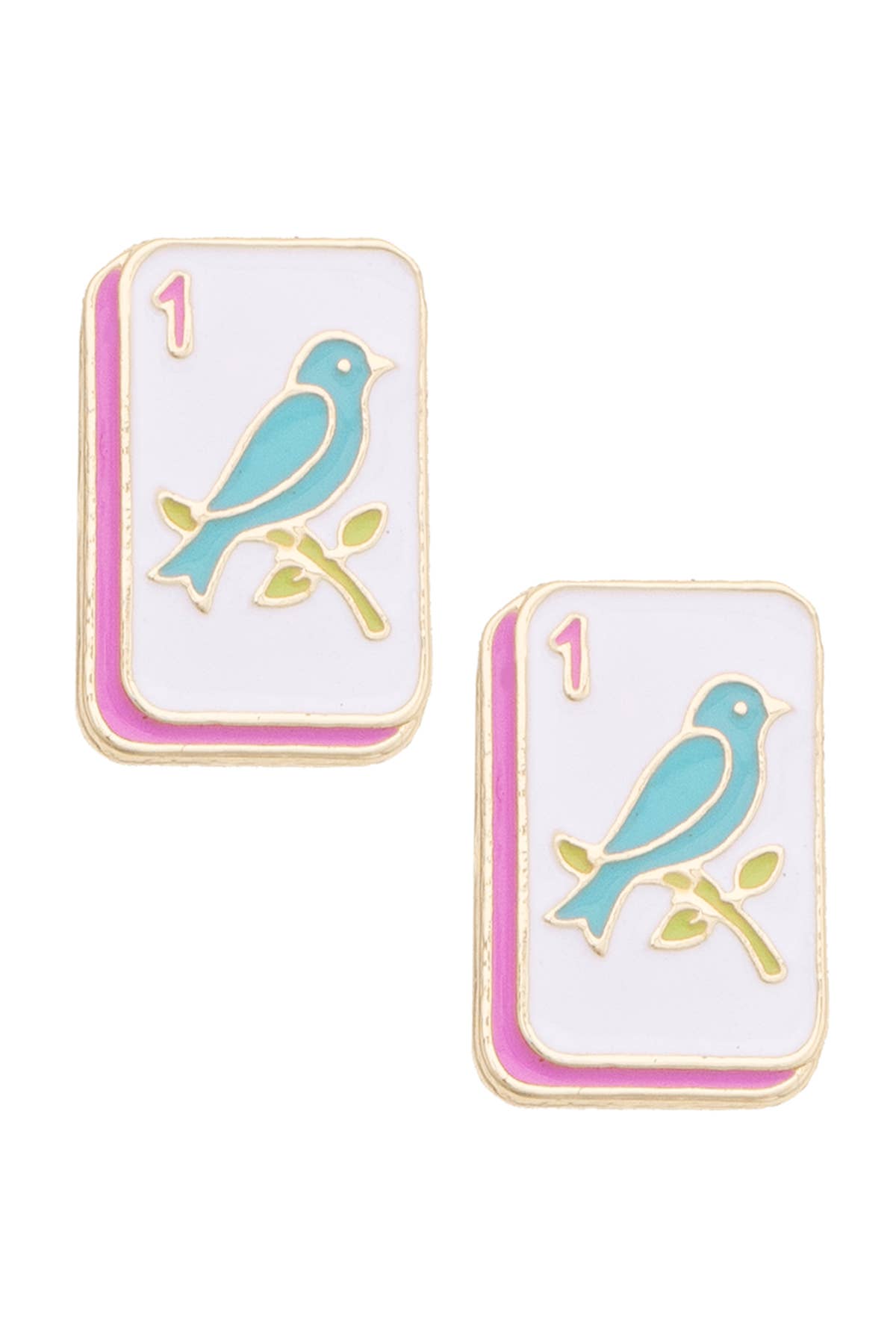 Bird Bam Enamel Stud Earrings in Multi