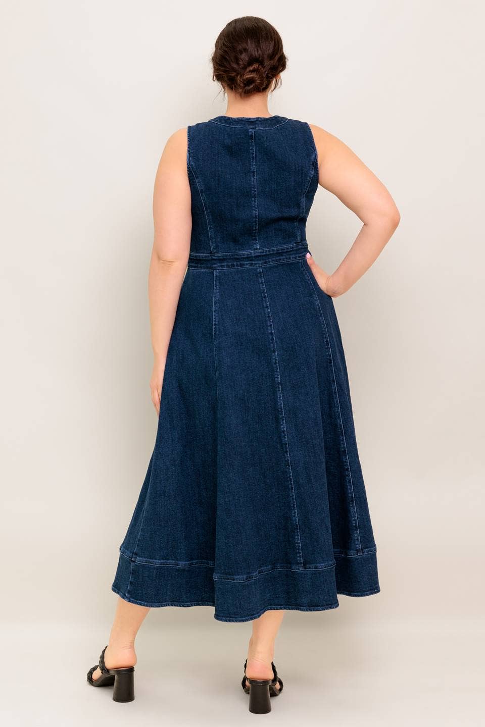 A washed denim midi dress - ID22541-P