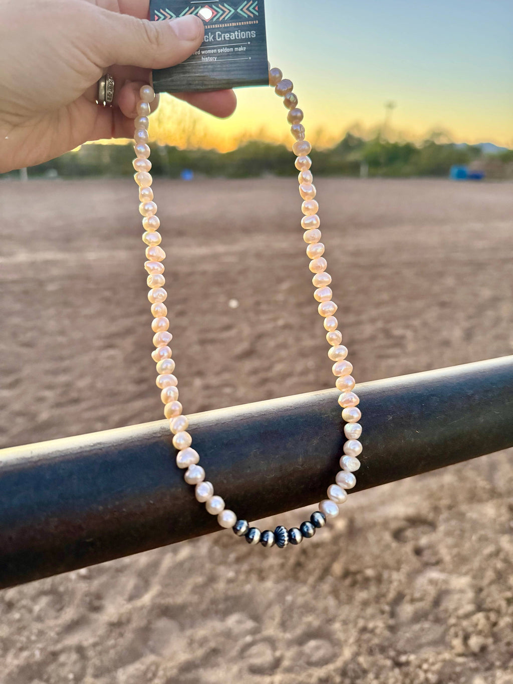 Navajo Pearl Necklace/Fresh Water Pearl Necklace/Boho Choker