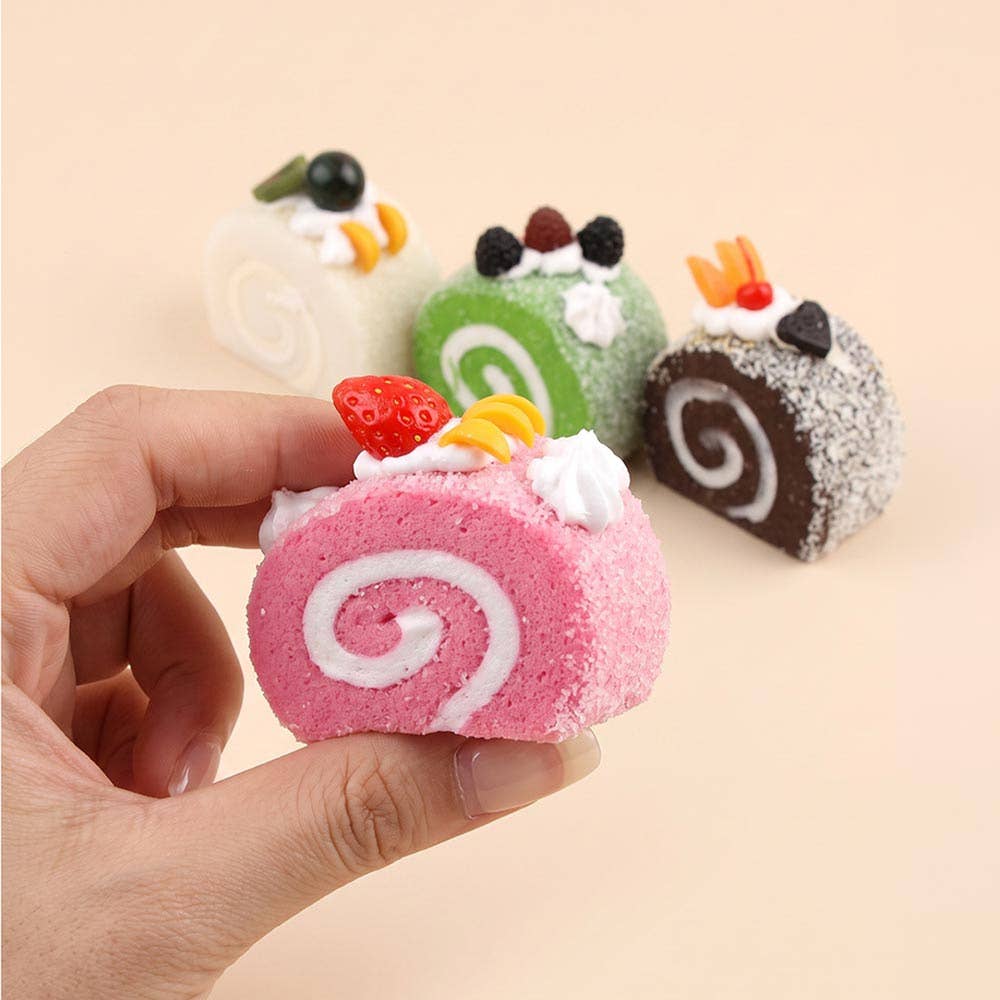 Swiss Roll Cake Squeeze Squishy Stress Relief Toy Set