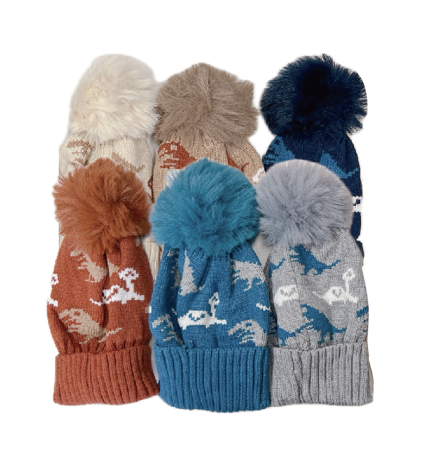 Dinosaur kid's knitted hat