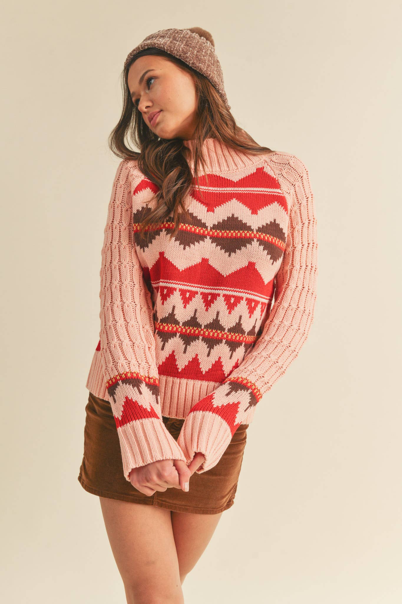 FAIR ISLE TURTLENECK SWEATER