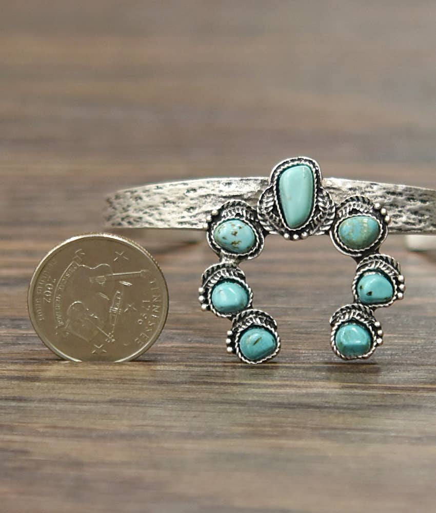 710904, Squash Turquoise Cuff Bracelet