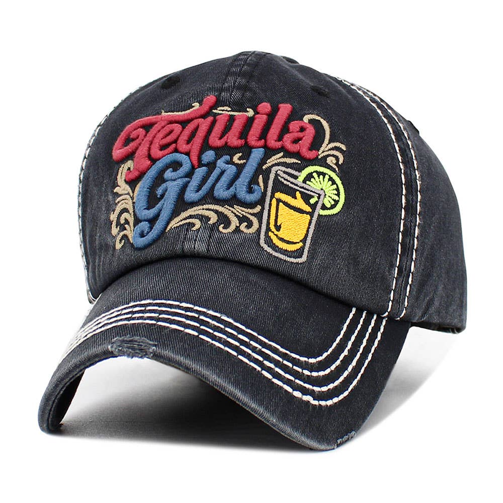 TEQUILA GIRL Embroidered Vintage Baseball Cap