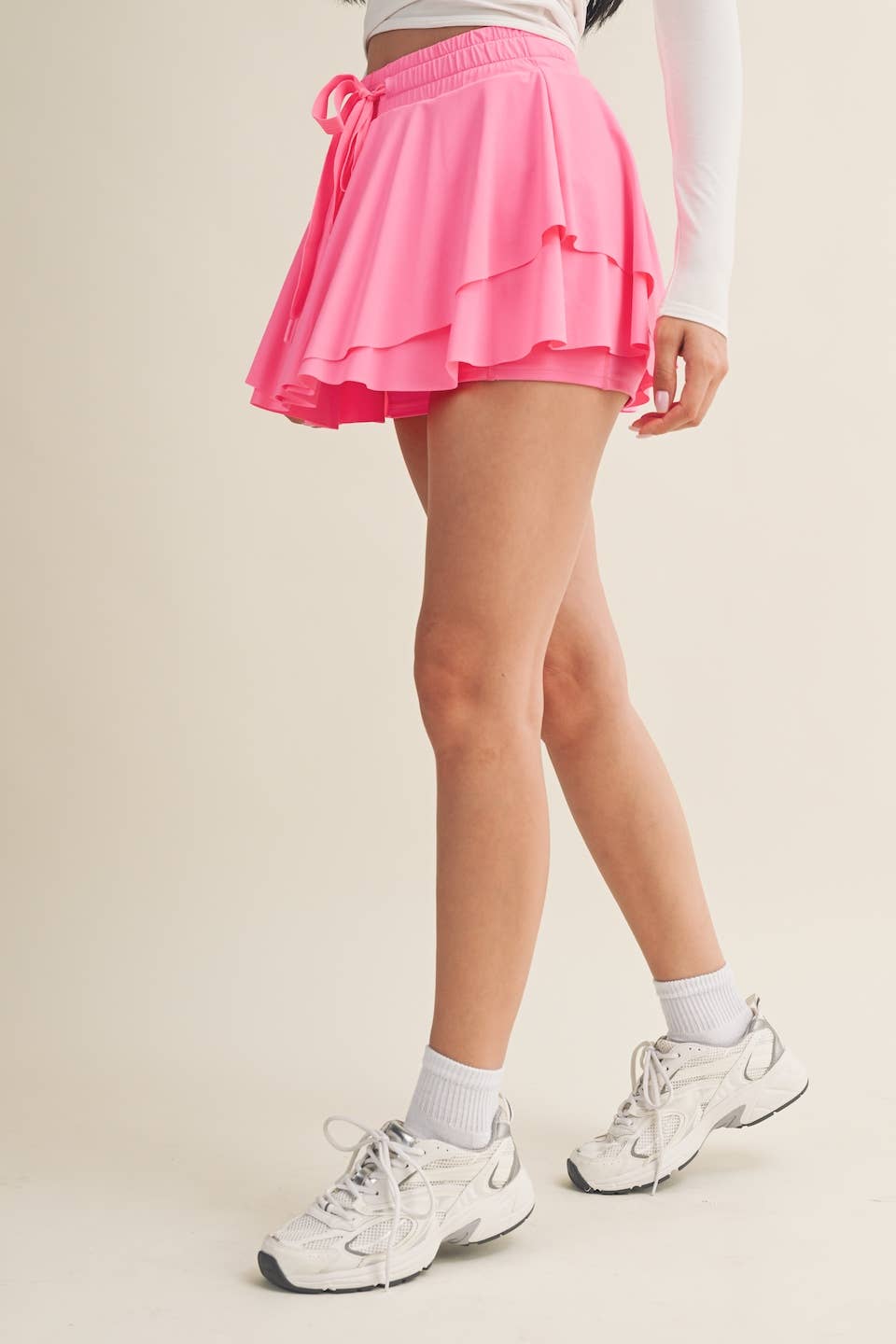 Flowy Mini Skort with Drawstring