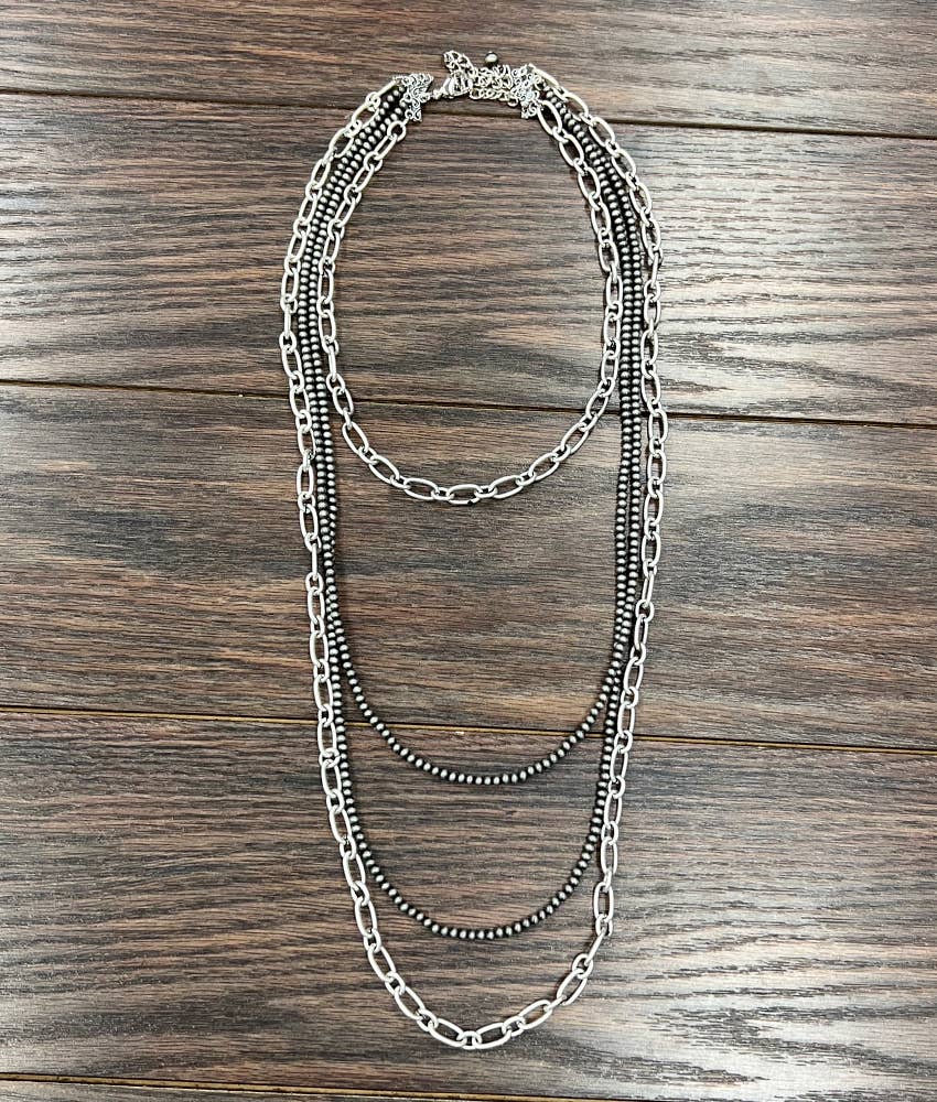 735470, Handmade 34" Navajo Bead Chain Necklace