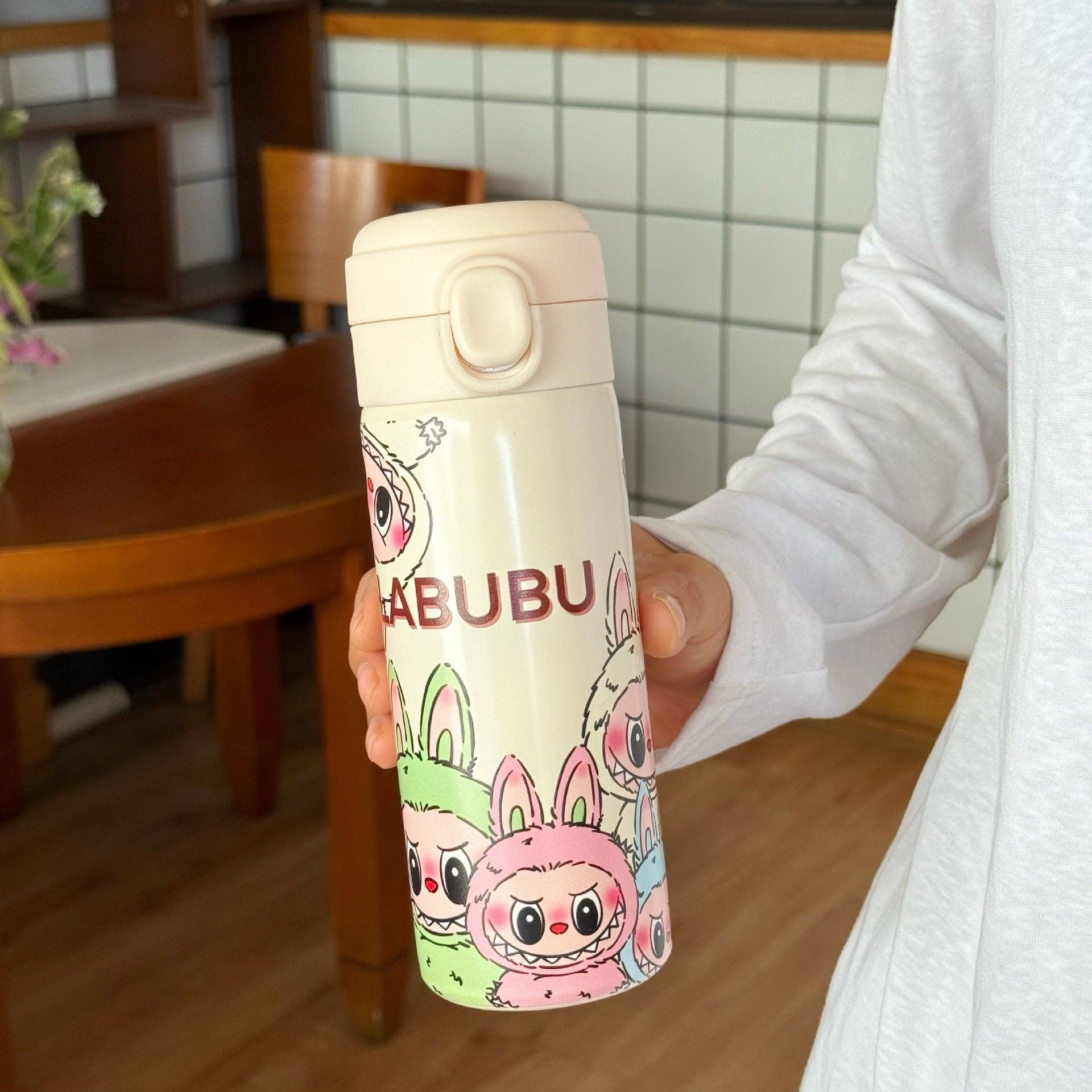 🌈 “Labubu Adventures” Stainless Steel Thermos Cup – Cute Monster Edition