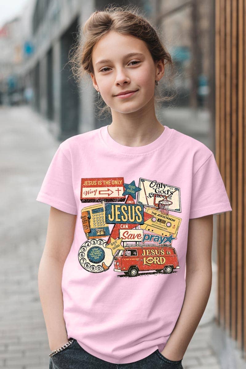 Jesus Save Collage Kids Graphic Heavy Cotton Tee