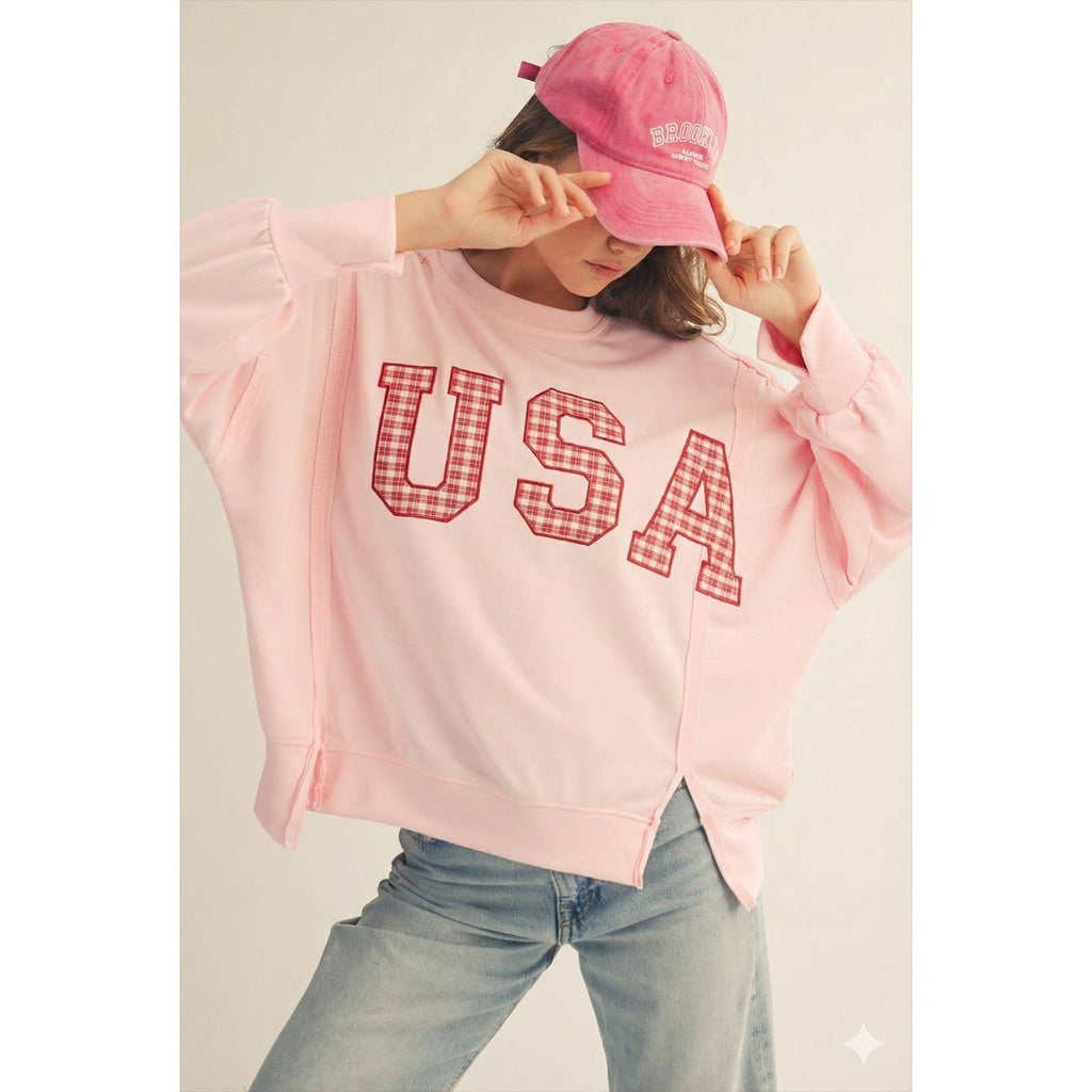 4th Of July Patch Beloved Pullover Sweatshirt