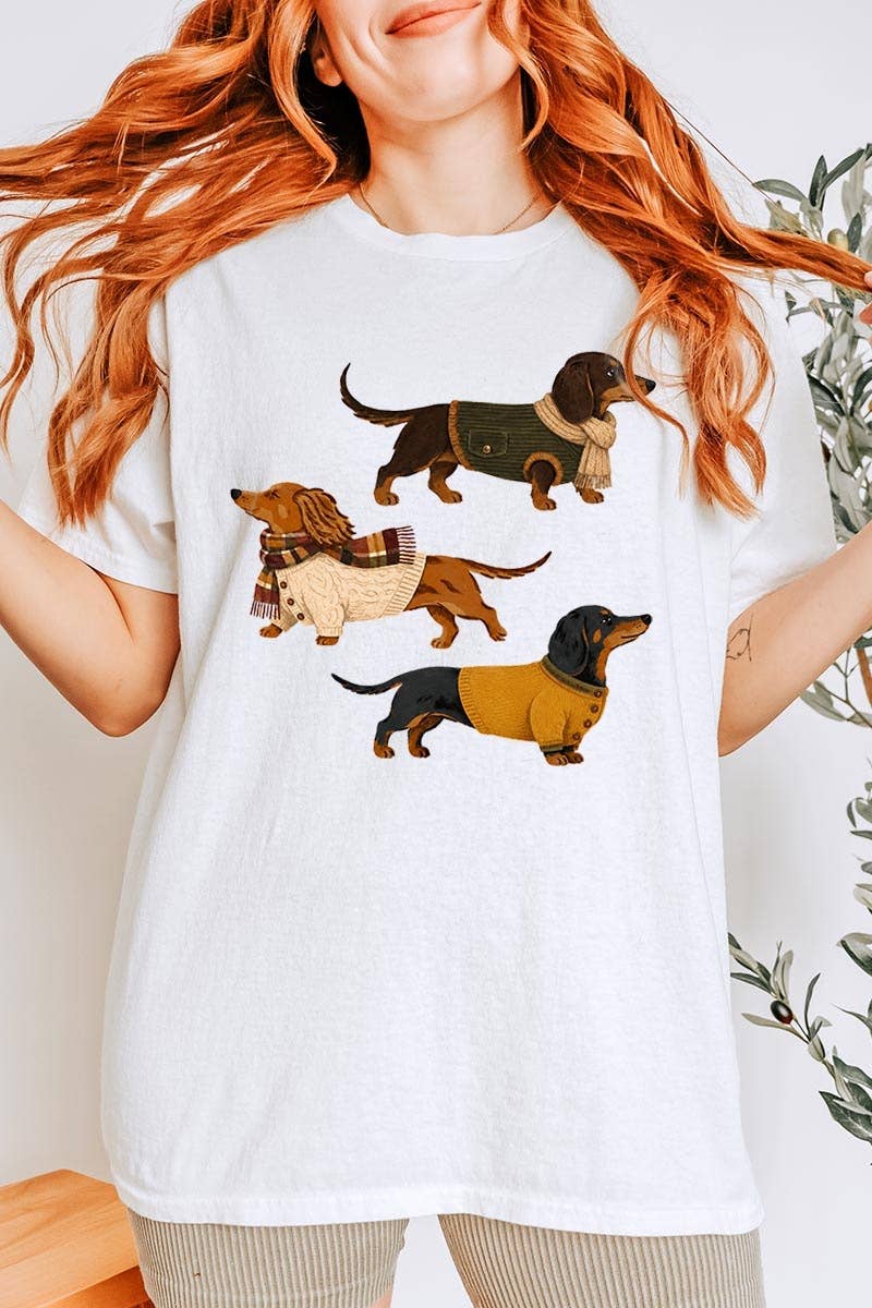 Dachshund Trio Graphic Heavy Cotton Tee