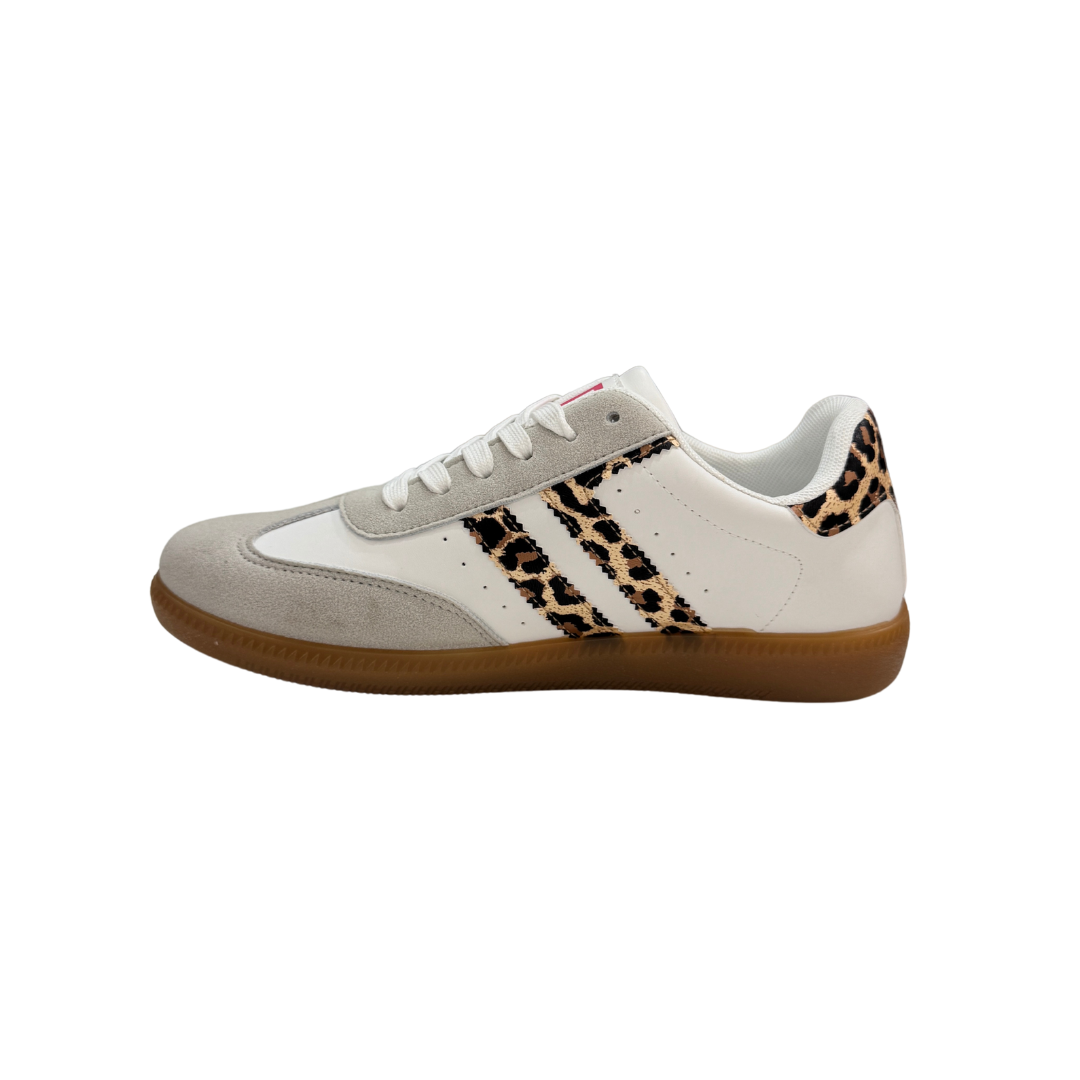 Stockholm Sneaker in White/Leopard