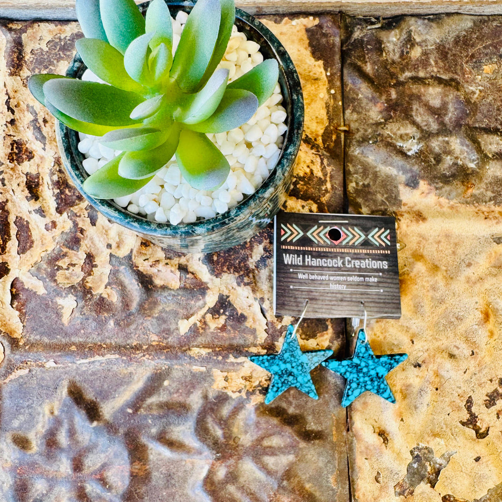 Turquoise Star Earrings/Star Earrings/Western Earrings