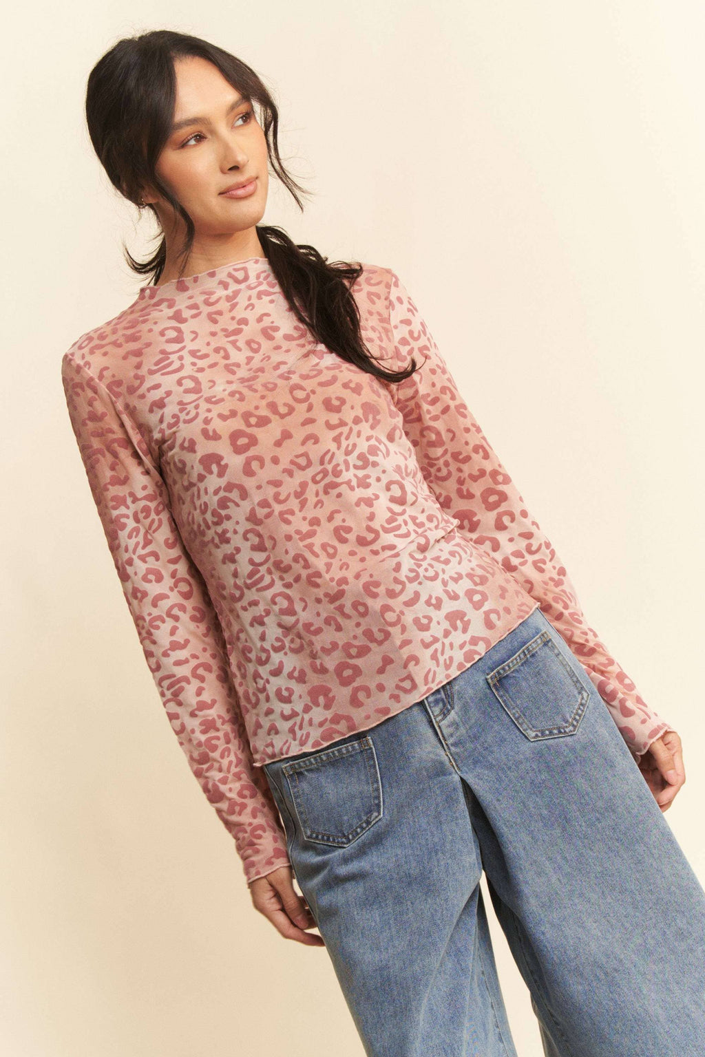 PLUS LEOPARD PRINT TEXTURED LAYERING TOP