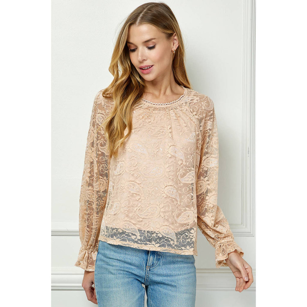 VINTAGE GRACE LACE TOP WITH CAMI LINING