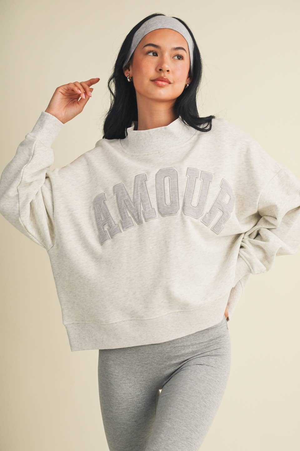 Amour Oversized Mock Neck Sweatshirt