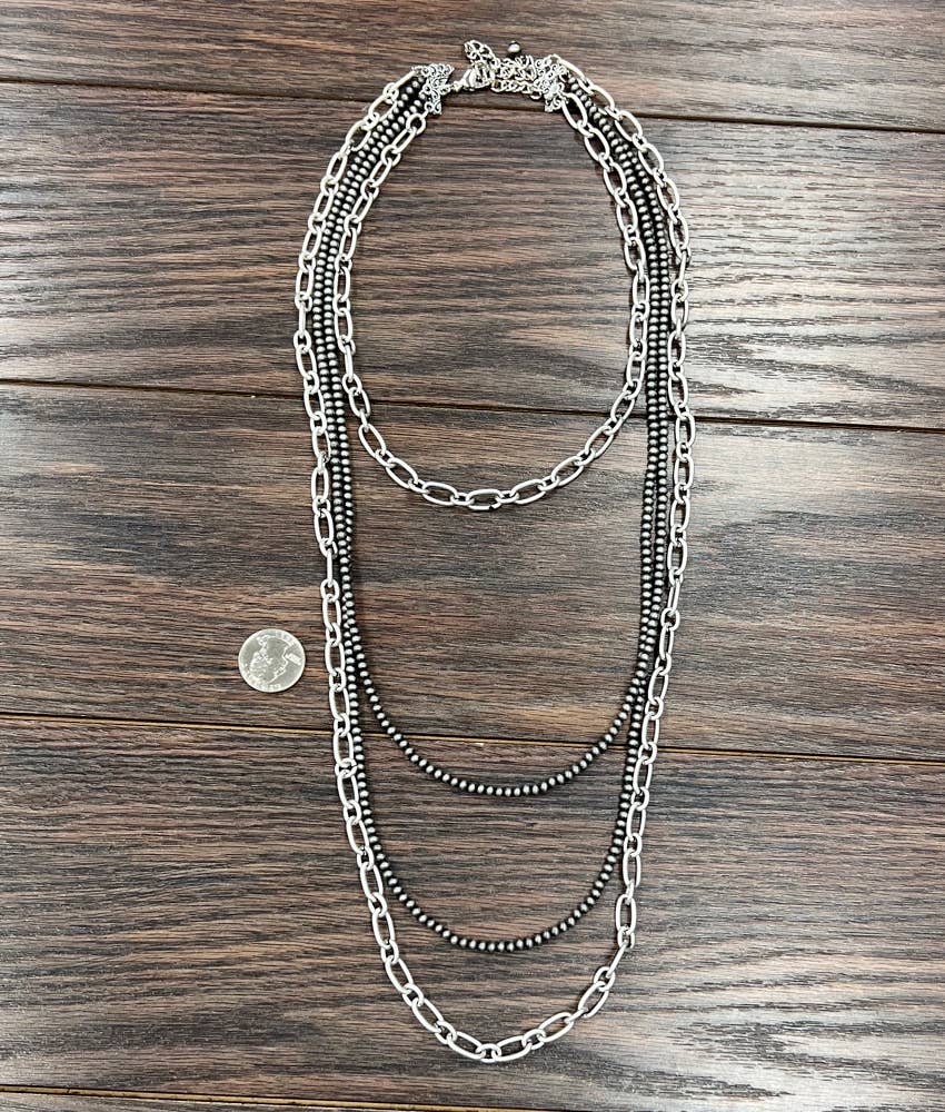 735470, Handmade 34" Navajo Bead Chain Necklace