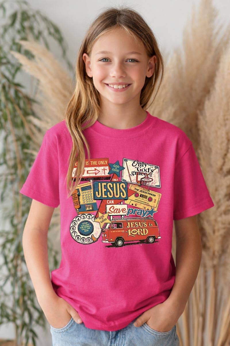 Jesus Save Collage Kids Graphic Heavy Cotton Tee
