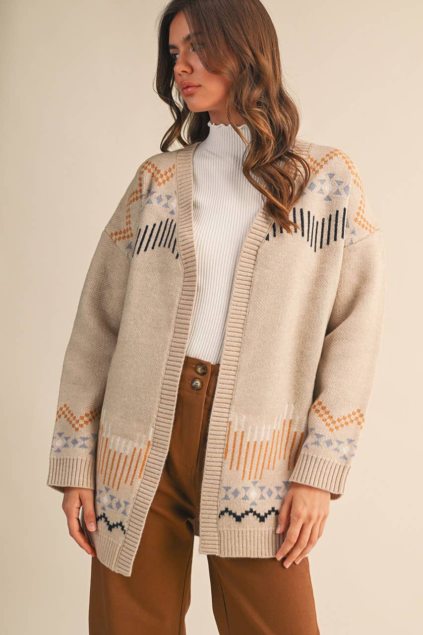 WESTERN MOTIF SWEATER CARDIGAN