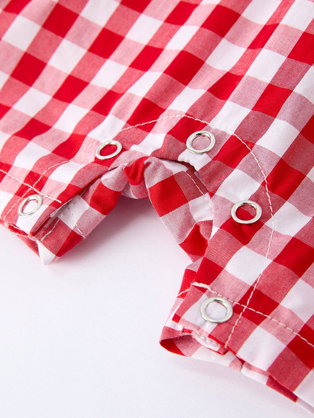 Summer Plaid Smocked Ruffle Romper Sibling Outfits