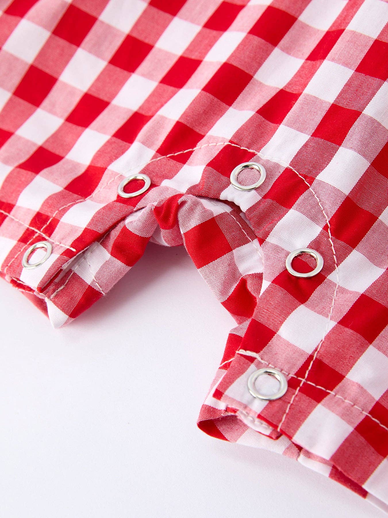 Summer Plaid Smocked Ruffle Romper Sibling Outfits