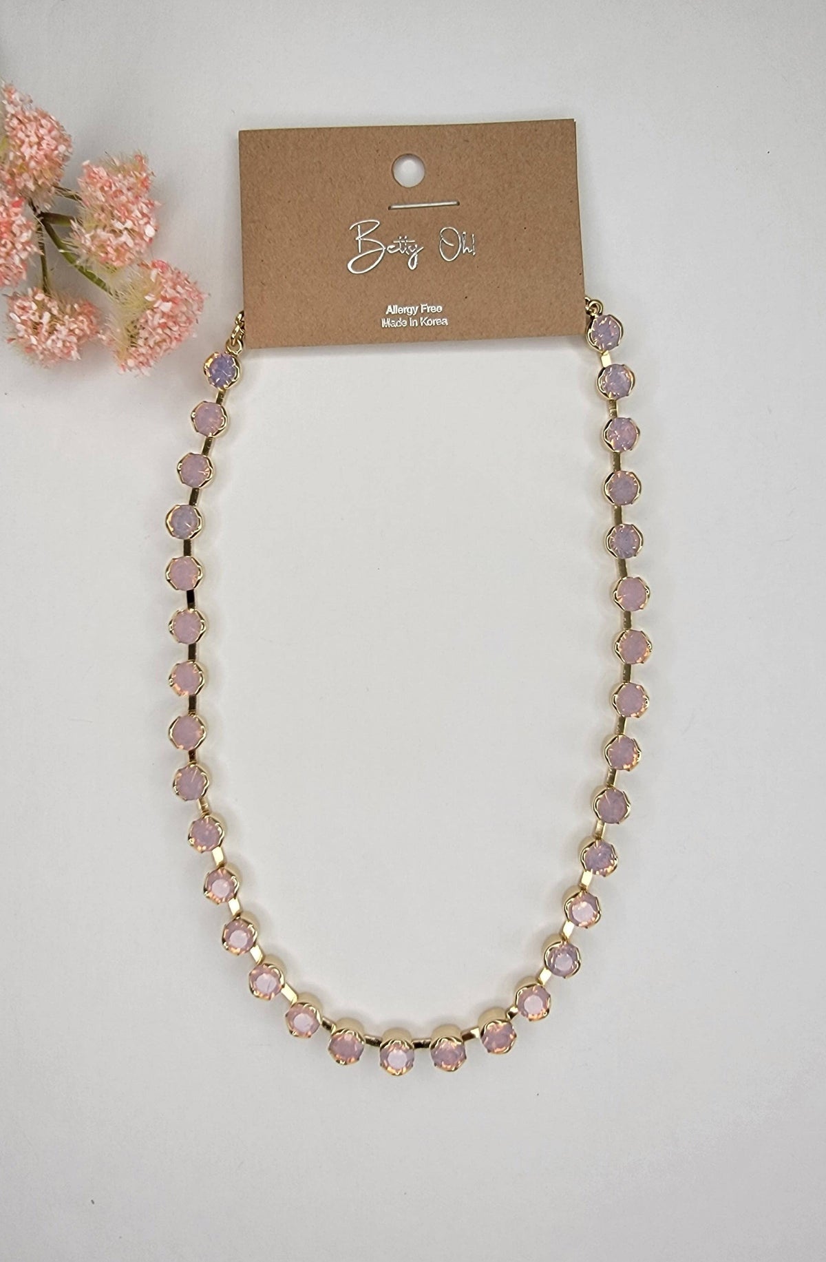Opal Color Rhinestone Choker