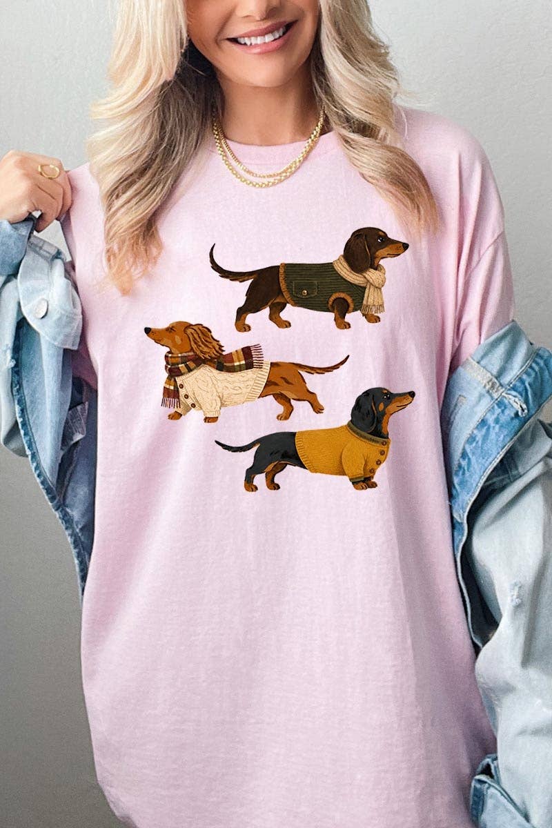 Dachshund Trio Graphic Heavy Cotton Tee