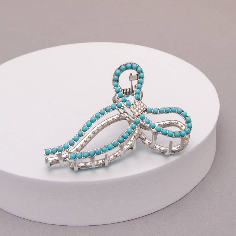 Western Beaded Bow Hair Claw Clip