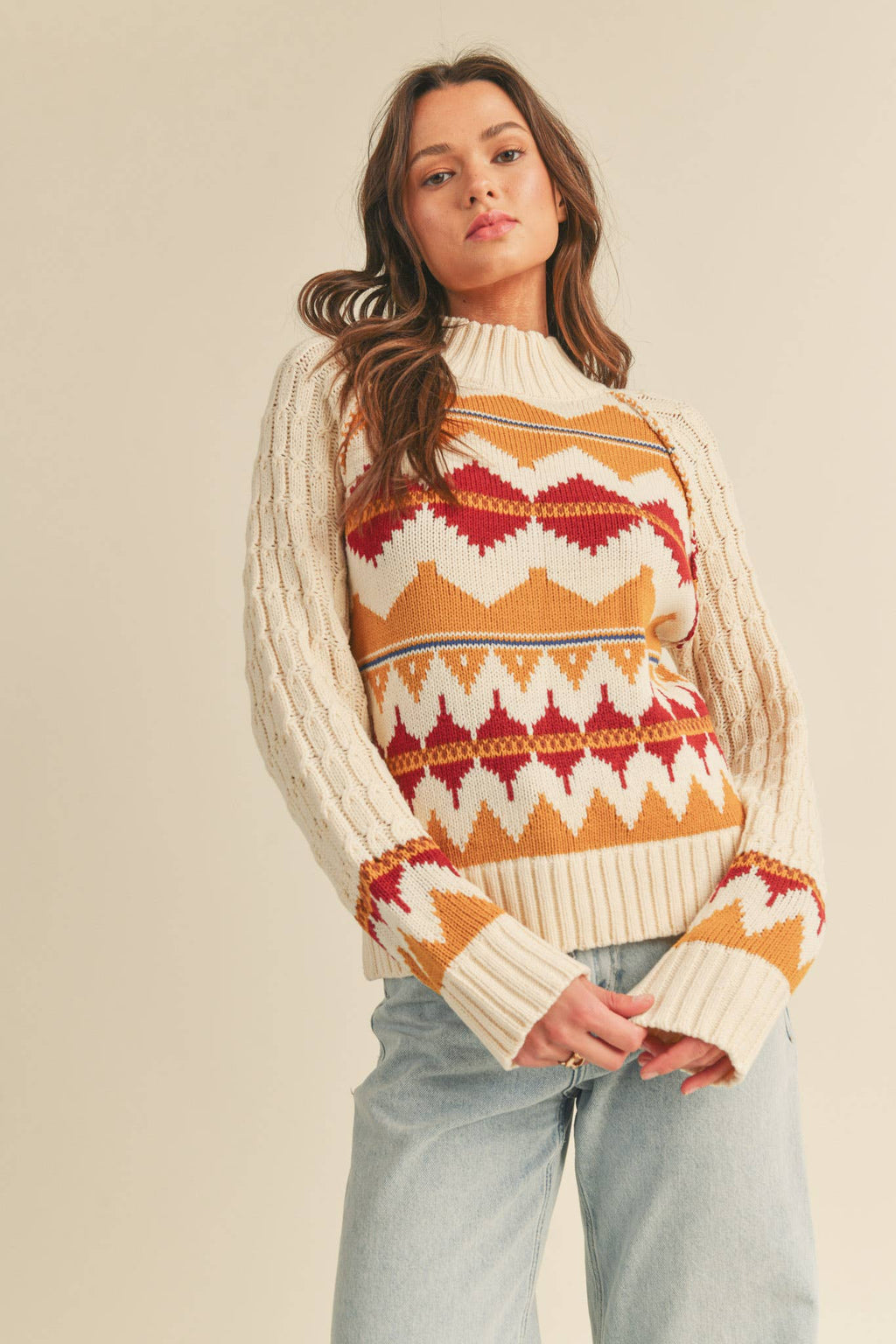 FAIR ISLE TURTLENECK SWEATER