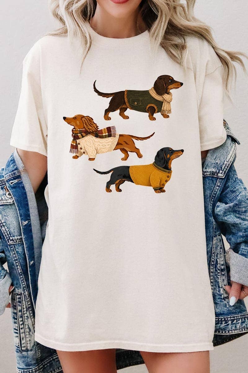 Dachshund Trio Graphic Heavy Cotton Tee