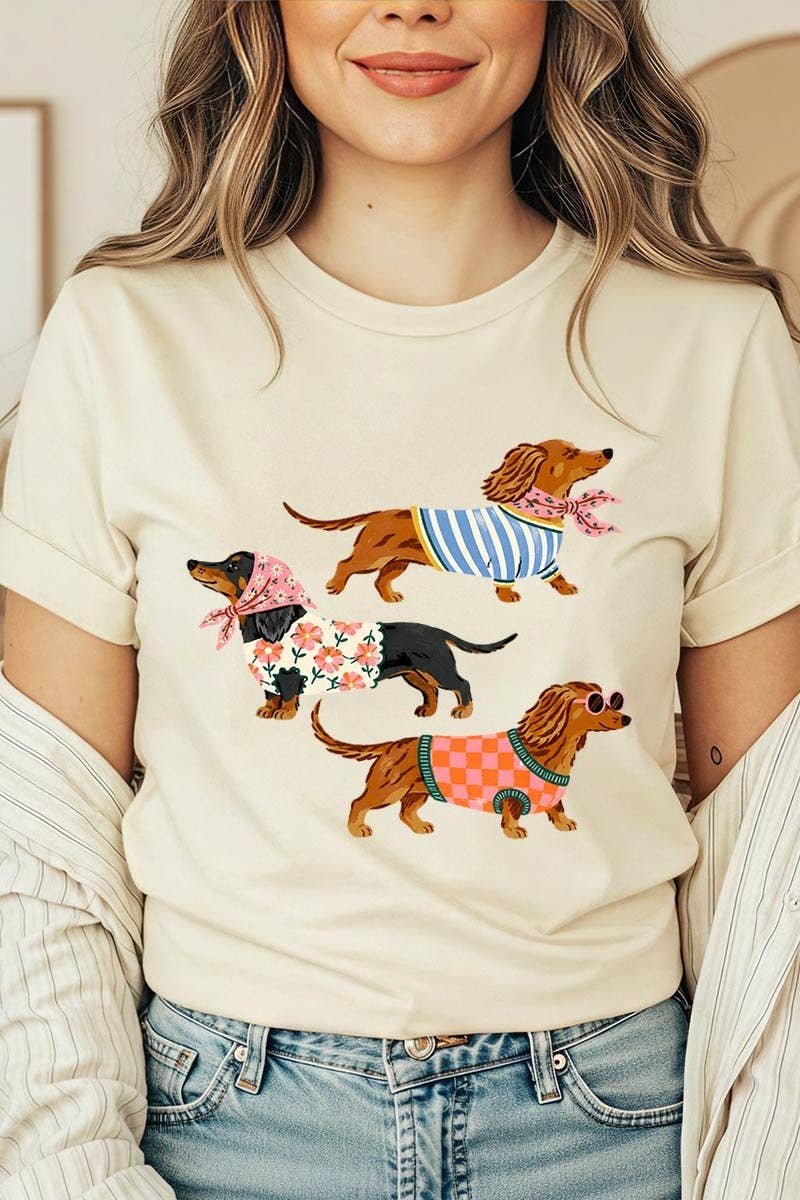 Stylish Dachshunds Graphic Tee
