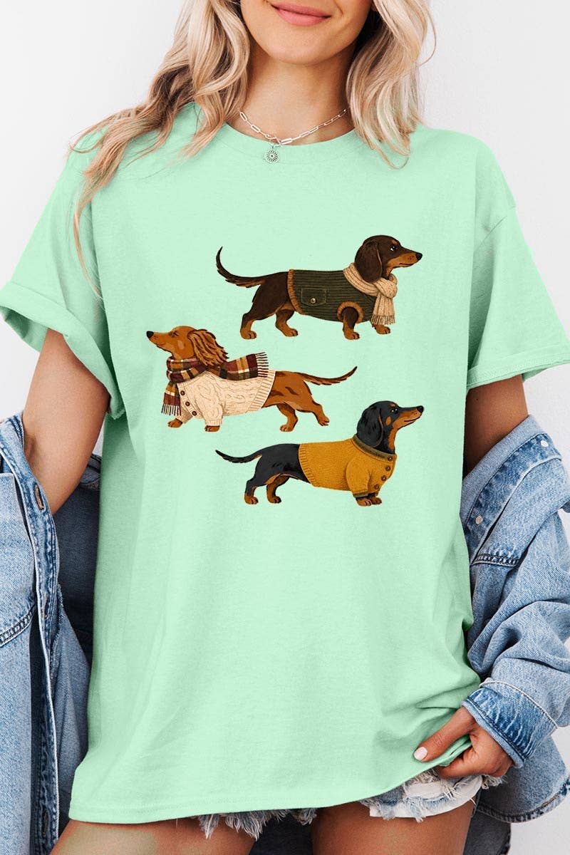 Dachshund Trio Graphic Heavy Cotton Tee