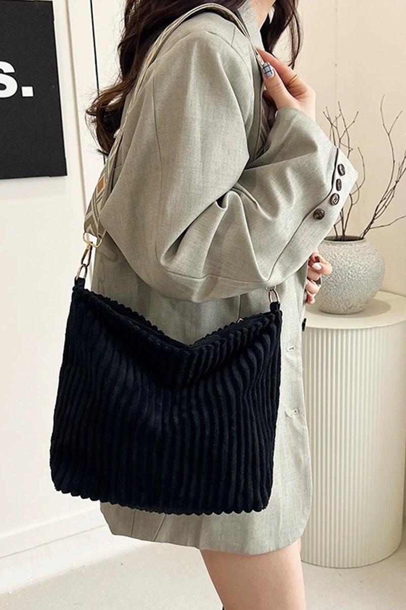 CORDUROY TOTE BAG WITH GUITAR SHOULDER STRAP