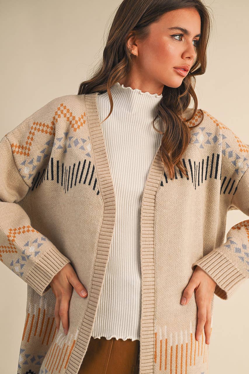 WESTERN MOTIF SWEATER CARDIGAN