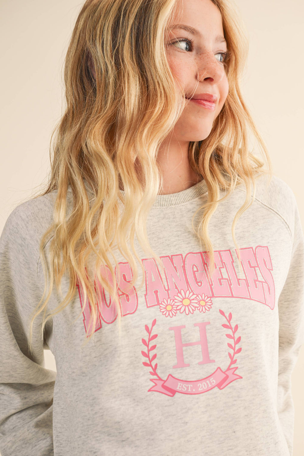 TWEEN KIDS GIRLS CROPPED RAGLAN SWEATSHIRT