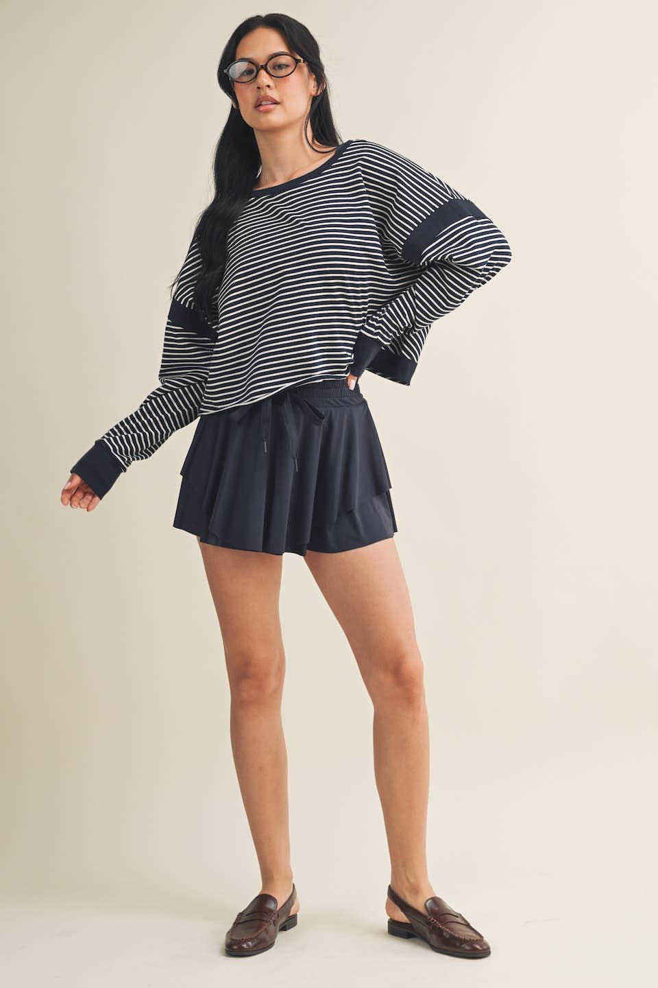 Flowy Mini Skort with Drawstring