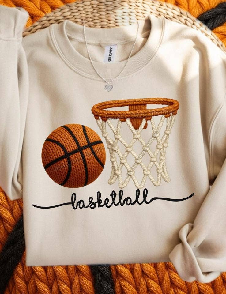 WS Basketball Women's Apparel Graphic Sweatshirt Faux Embroi