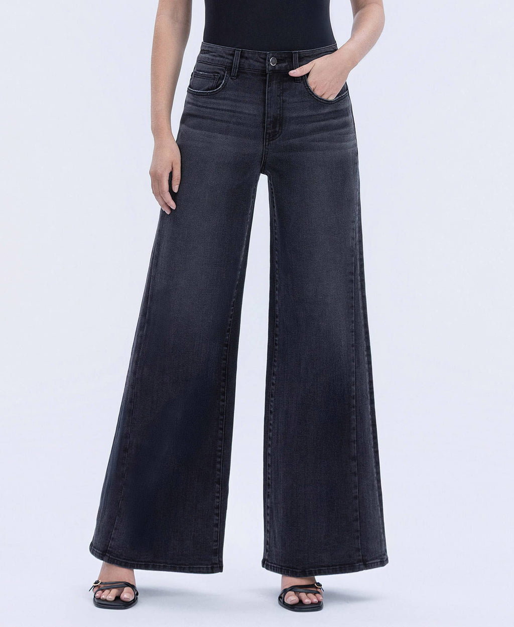 SUPER HIGH RISE FULL LENGTH PALAZZO TWIST JEANS FLYING MONKEY