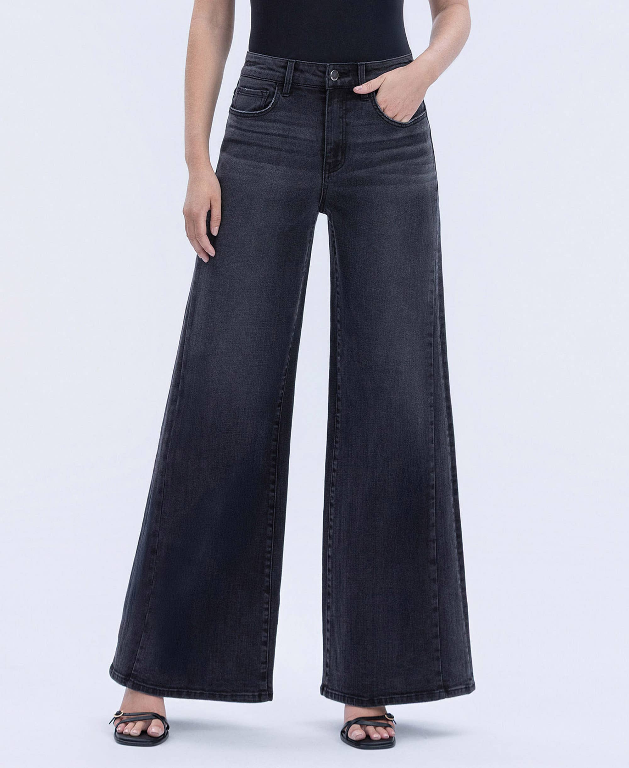 SUPER HIGH RISE FULL LENGTH PALAZZO TWIST JEANS FLYING MONKEY