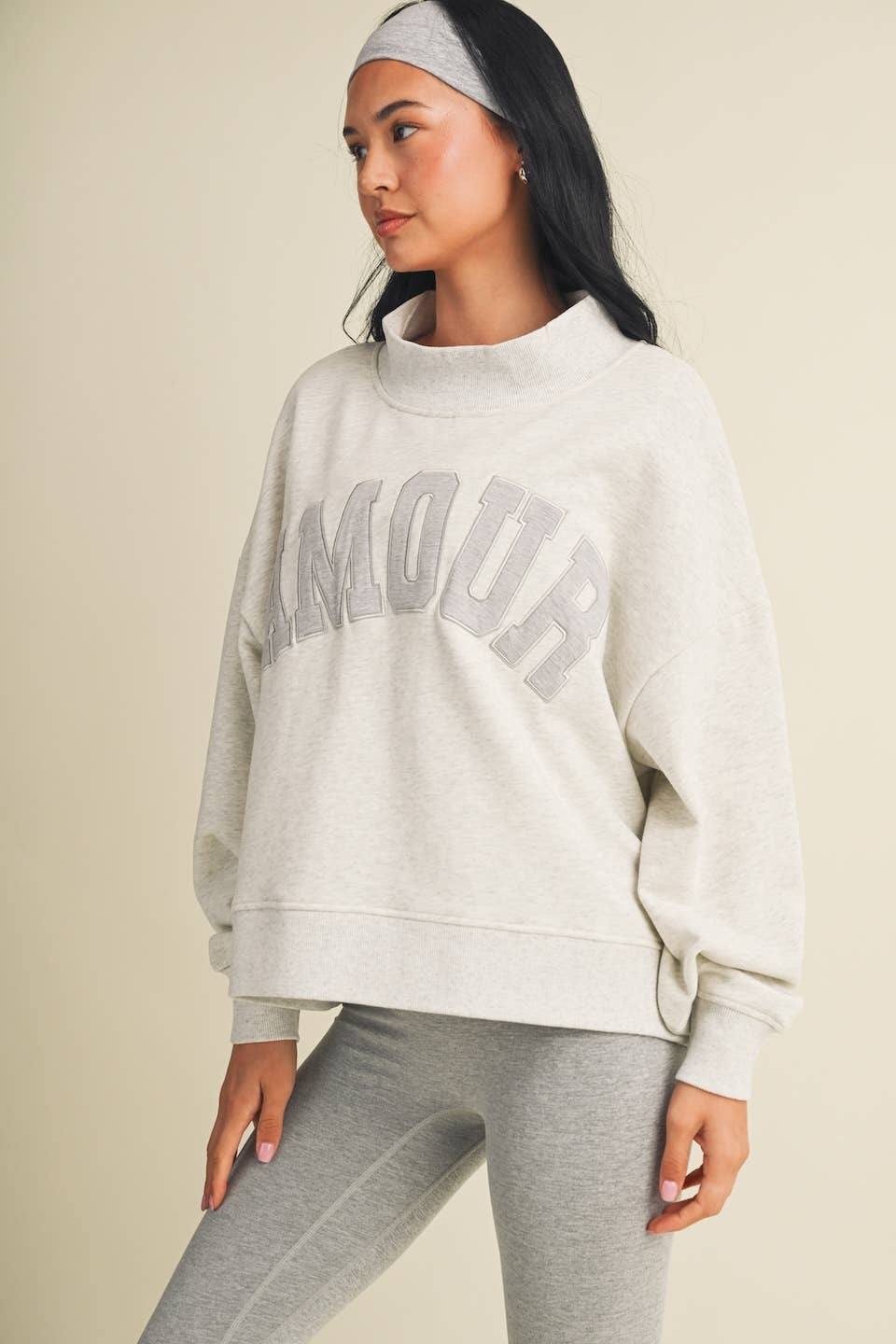 Amour Oversized Mock Neck Sweatshirt