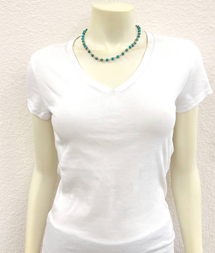 739575, Handmade 6mm Gemstone Necklace