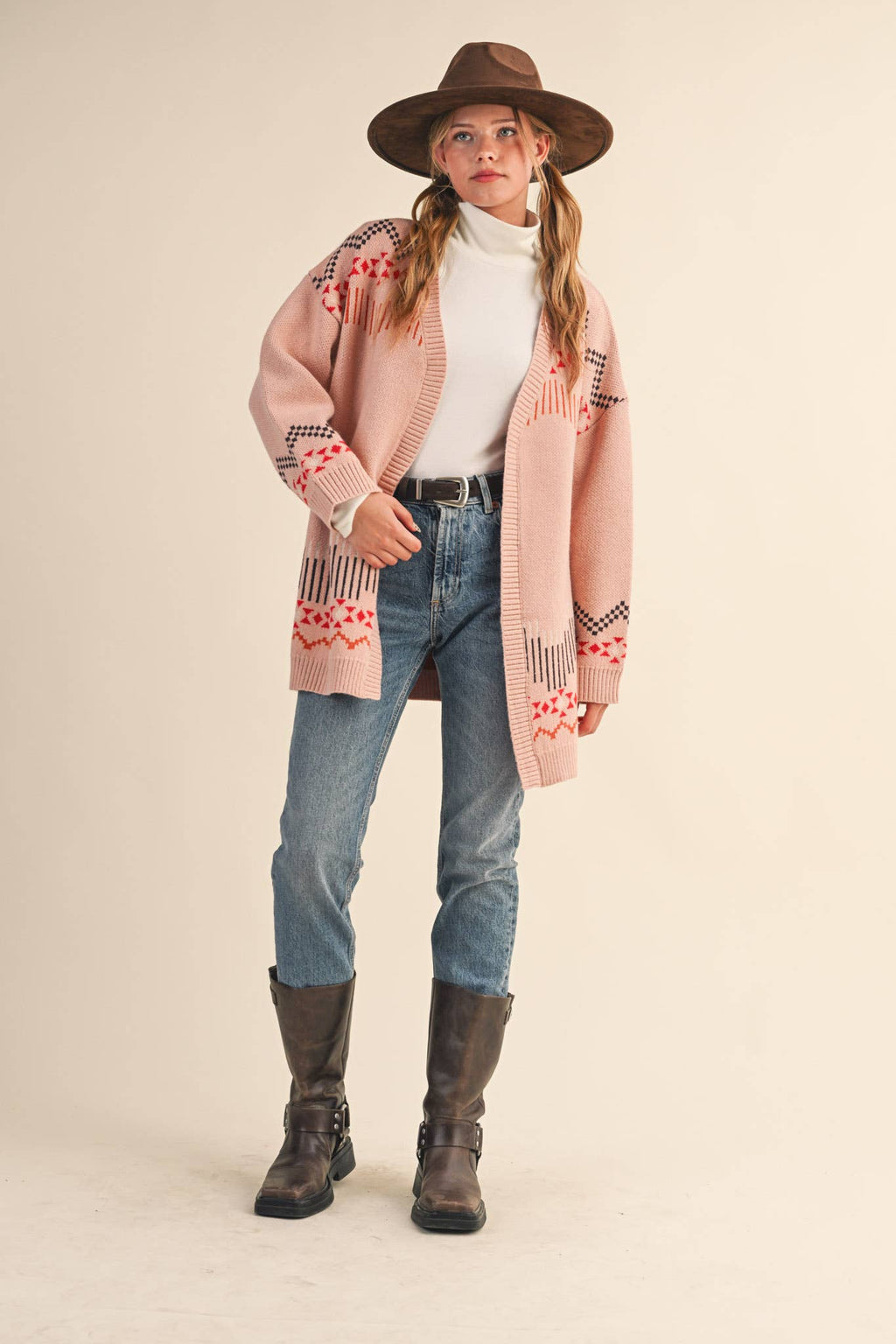 WESTERN MOTIF SWEATER CARDIGAN