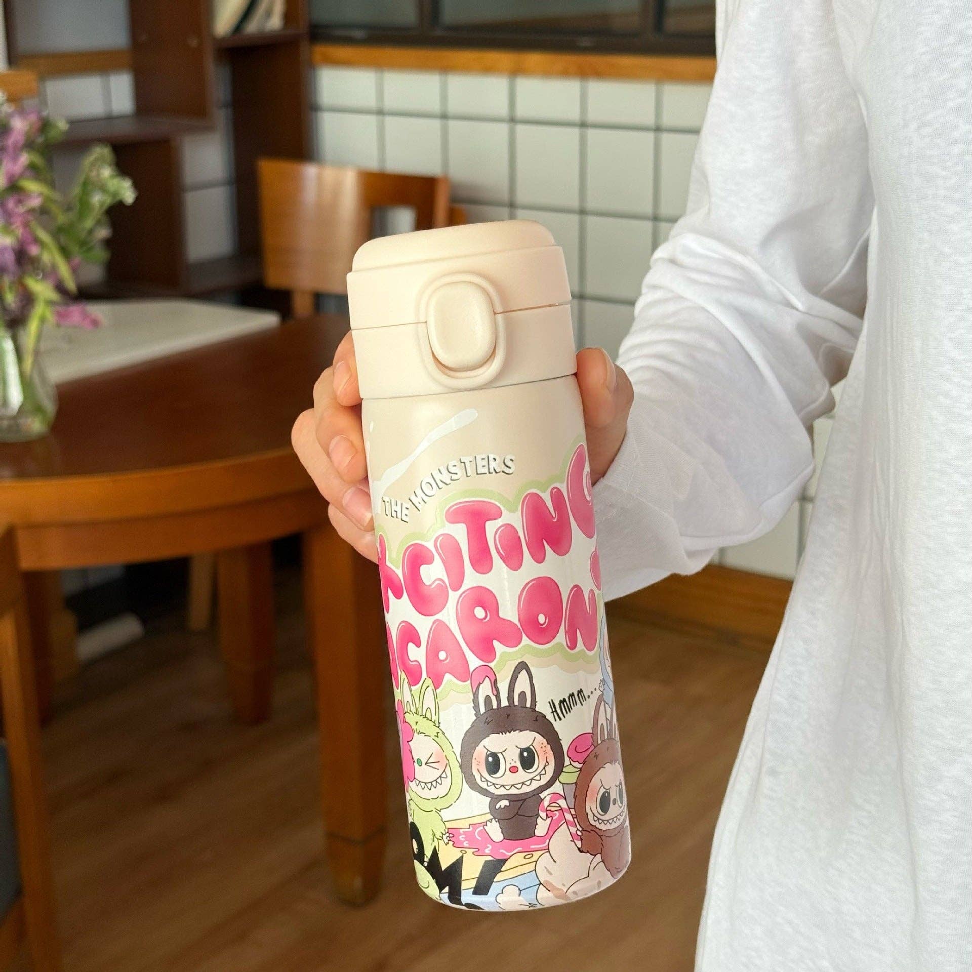 🌈 “Labubu Adventures” Stainless Steel Thermos Cup – Cute Monster Edition