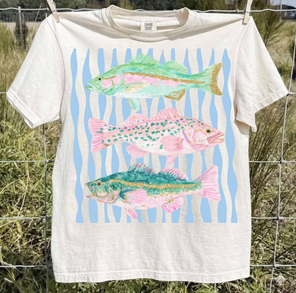 Pastel Glitter Fish Tee