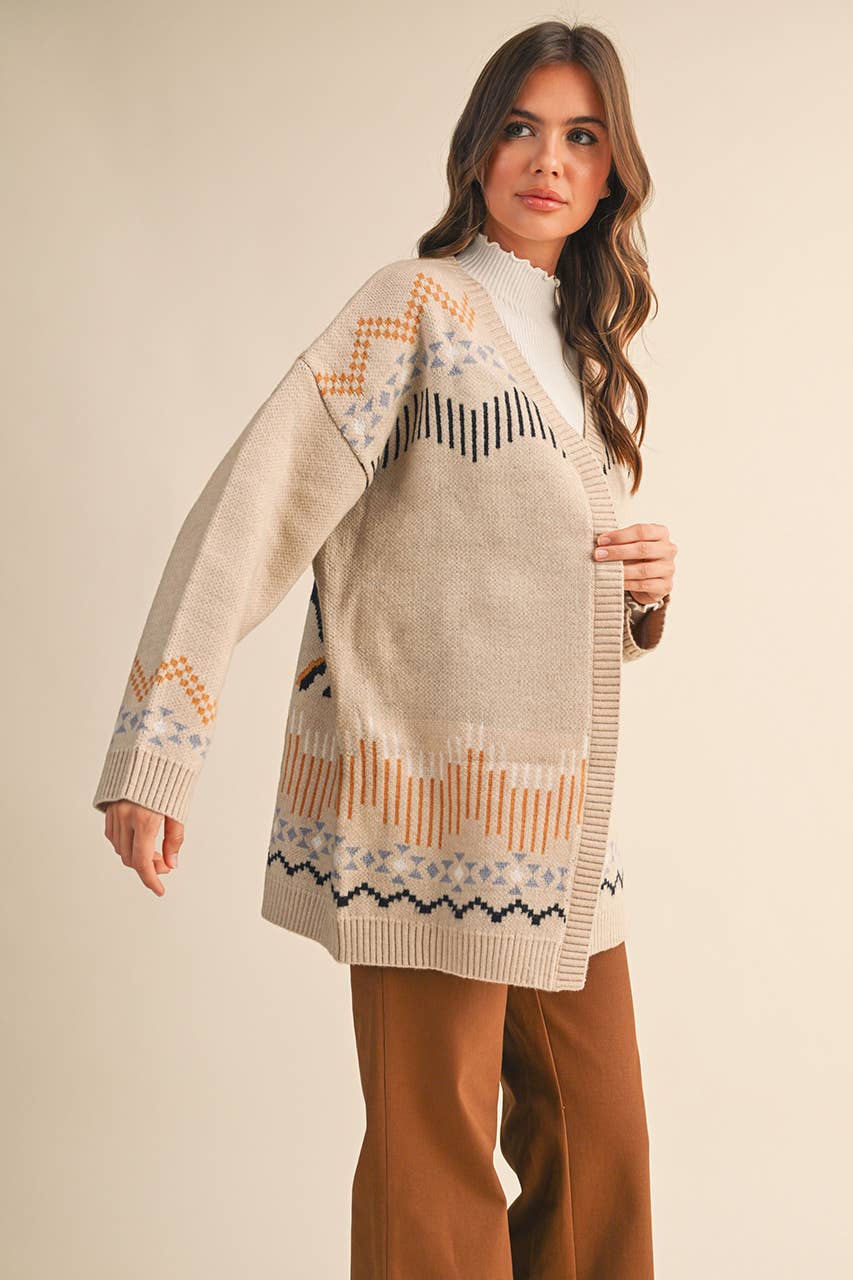 WESTERN MOTIF SWEATER CARDIGAN