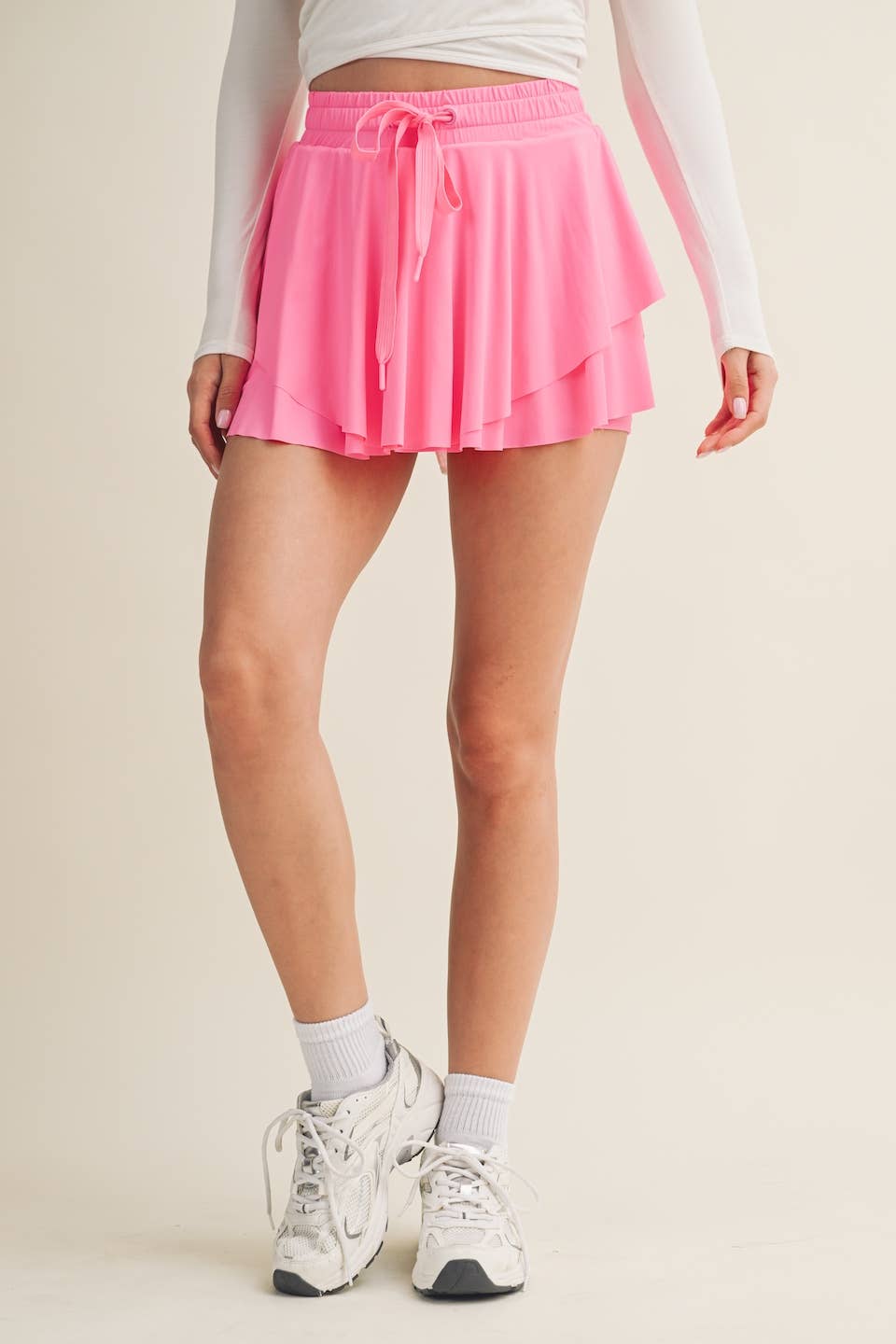 Flowy Mini Skort with Drawstring