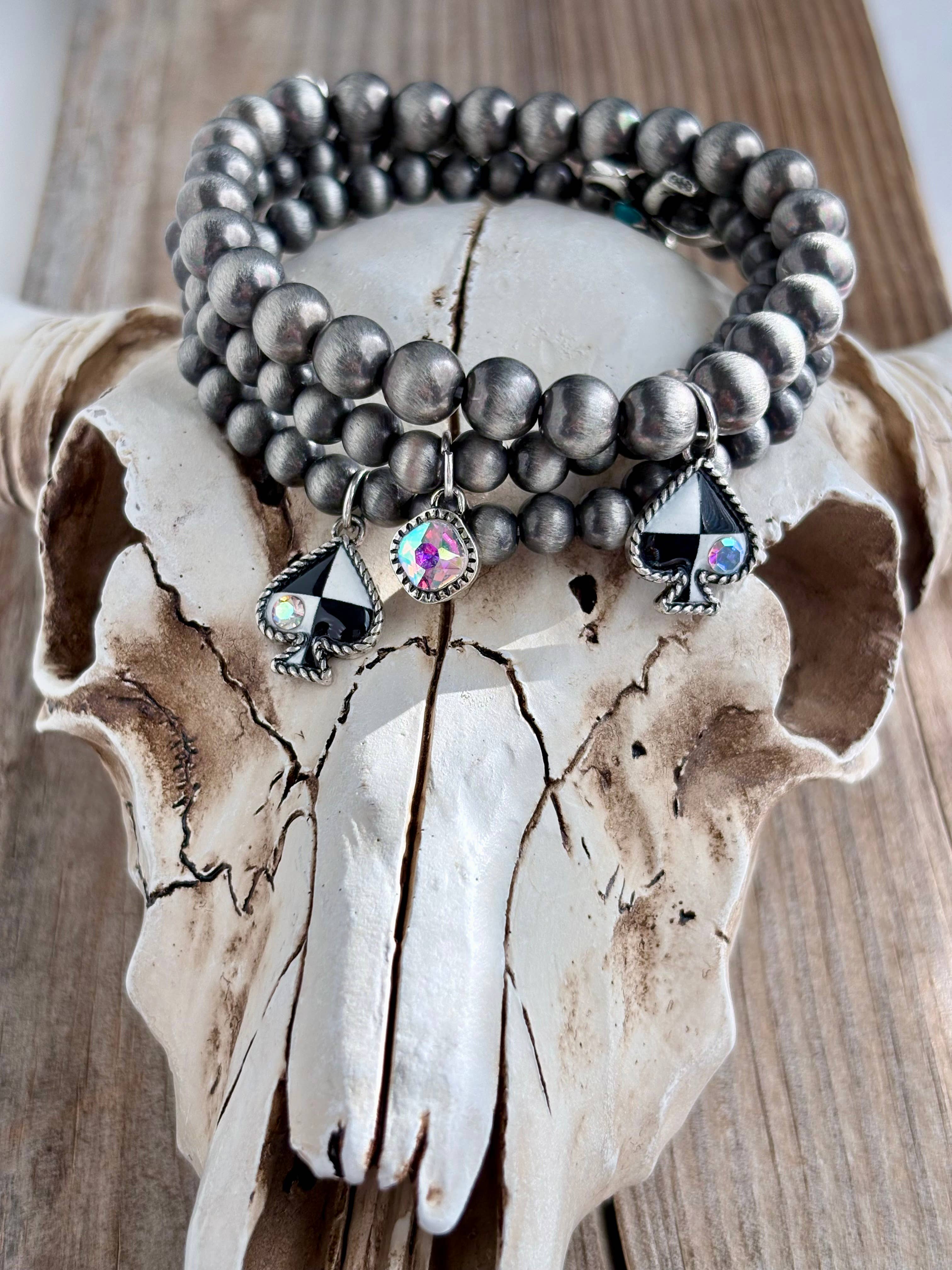 3 Piece Western Charm Navajo Pearl Bead Stretch Bracelet Set