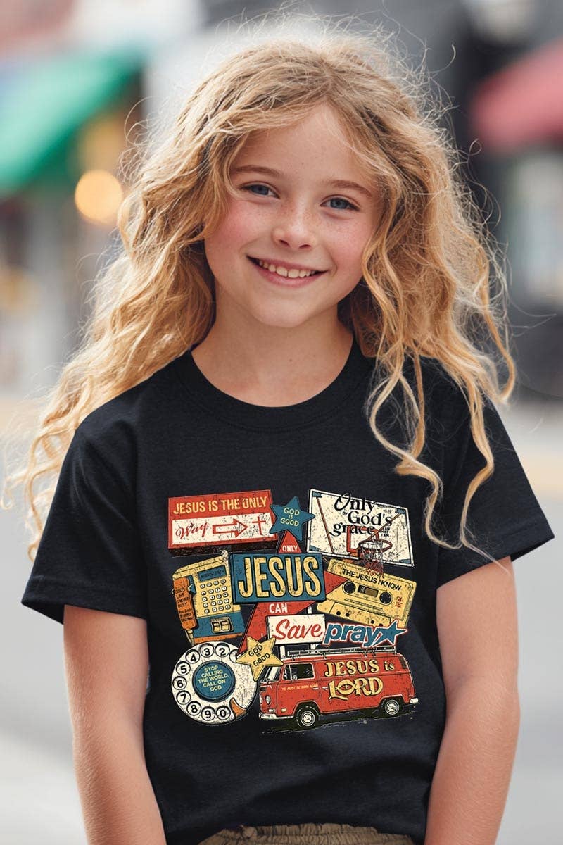 Jesus Save Collage Kids Graphic Heavy Cotton Tee