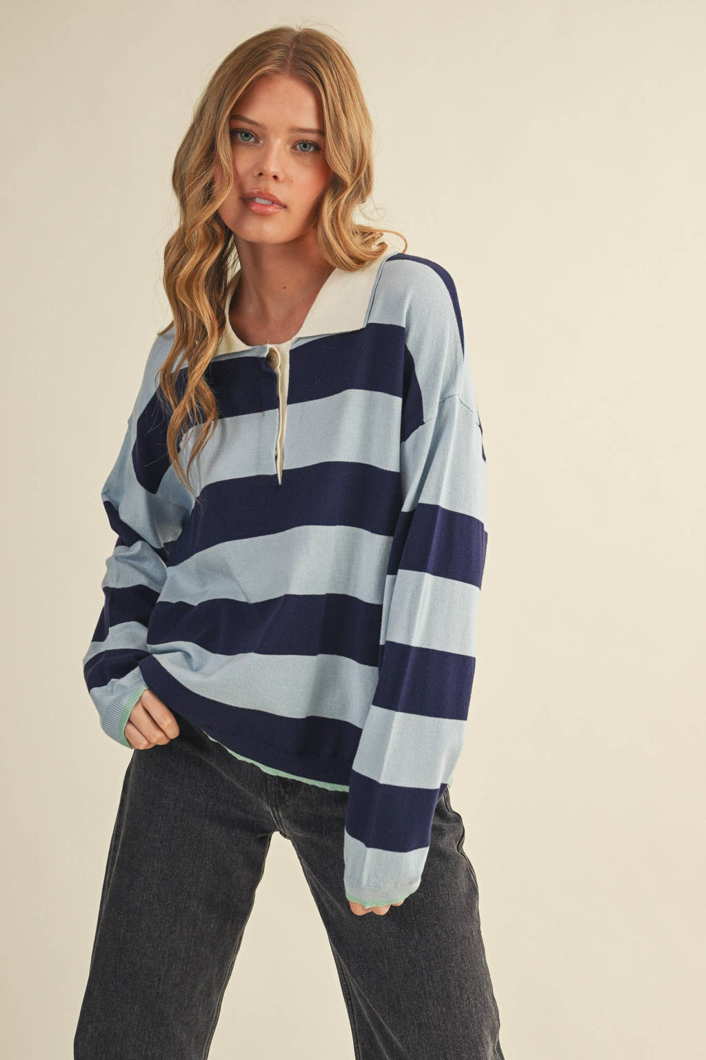 STRIPED RUGBY SWEATER