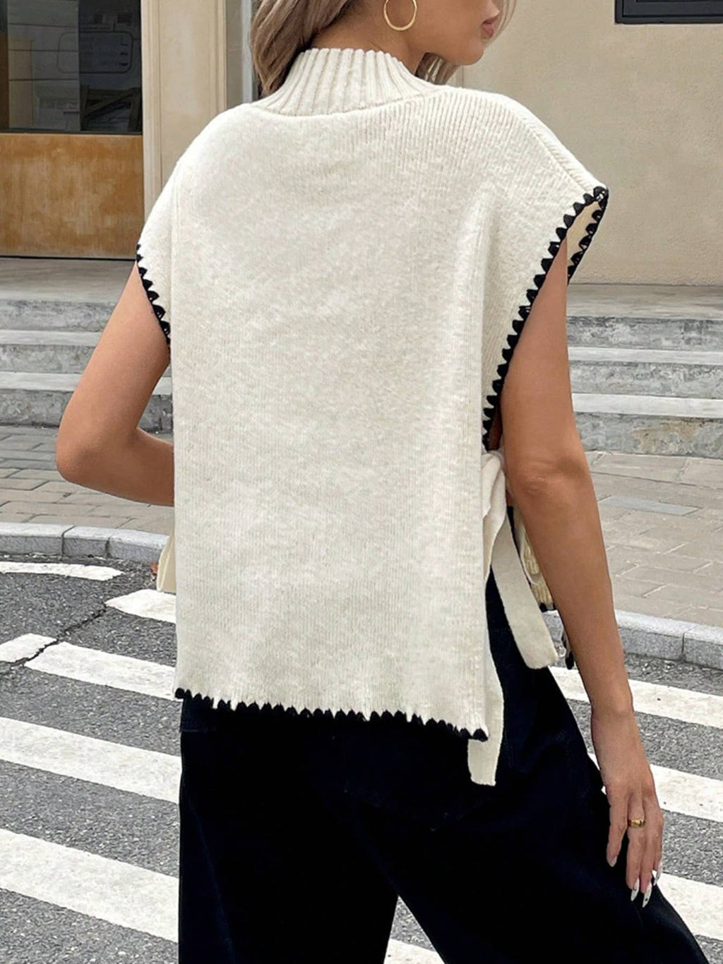 Bow Tie Sleeveless Knit Vest