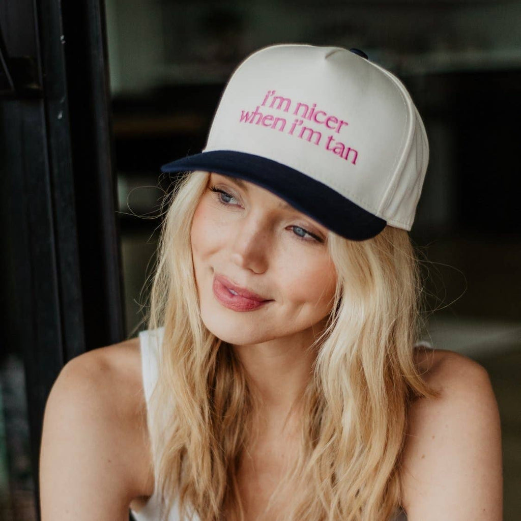 I'm Nicer When I'm Tan Two-Toned Vintage Hats Grad Gift Idea